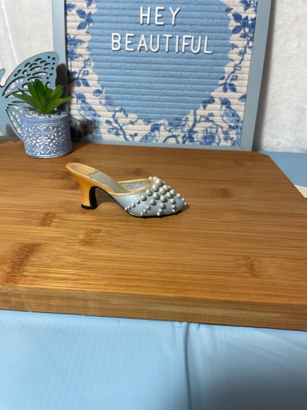 Vintage Inspired Resin Mule Heel Figurine